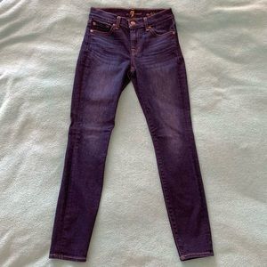 7 for all mankind, size 25, skinny blue jeans